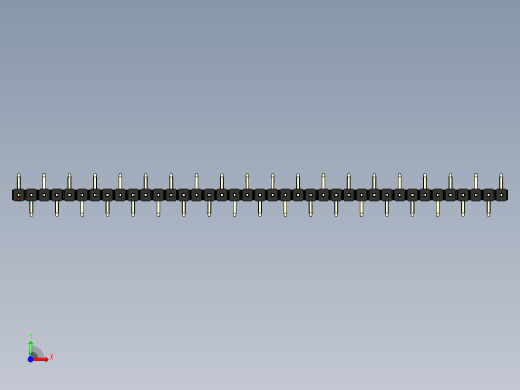 彩色公排针 100mil 2.54mm 系列-DS1022_black_39p_100mil_Type_SMT_R1_rev1.0前视缩略图