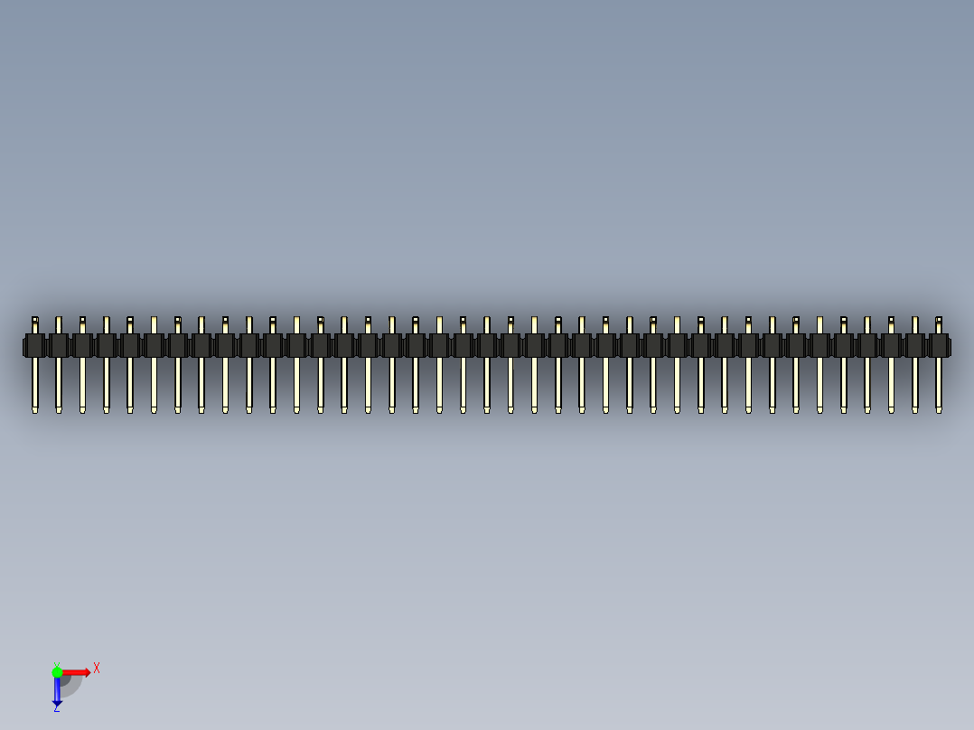 彩色公排针 100mil 2.54mm 系列-DS1022_black_39p_100mil_Type_SMT_R1_rev1.0俯视图