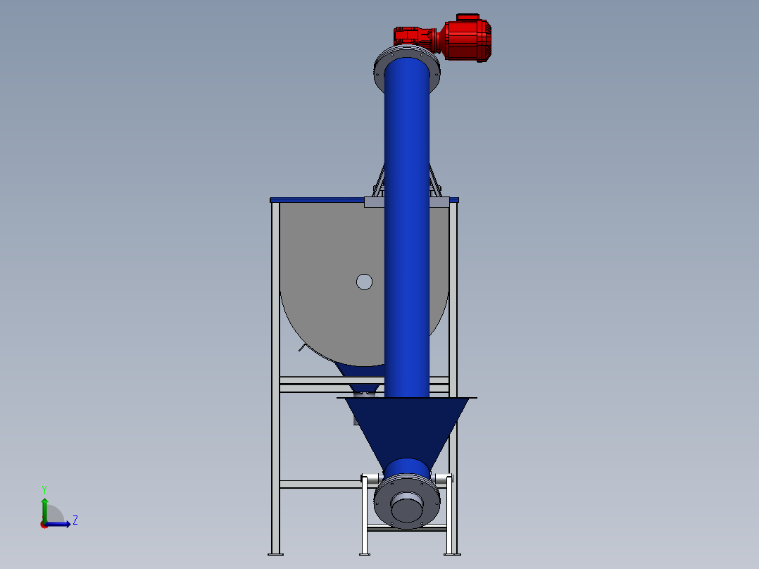 搅拌机及其螺旋传输设备3D模型图纸 Solidworks设计左视图
