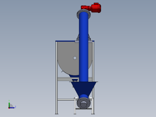 搅拌机及其螺旋传输设备3D模型图纸 Solidworks设计左视缩略图