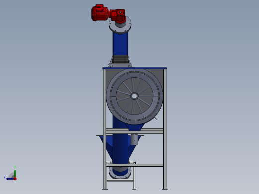 搅拌机及其螺旋传输设备3D模型图纸 Solidworks设计右视缩略图