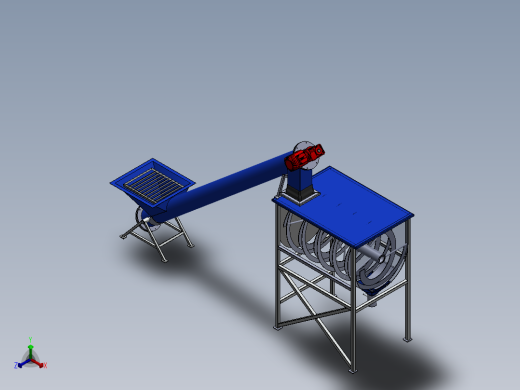 搅拌机及其螺旋传输设备3D模型图纸 Solidworks设计正等轴测缩略图