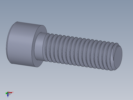 粗螺纹 SHCS 螺钉-SHCS 0.5.x13x1.5.SLDPRT