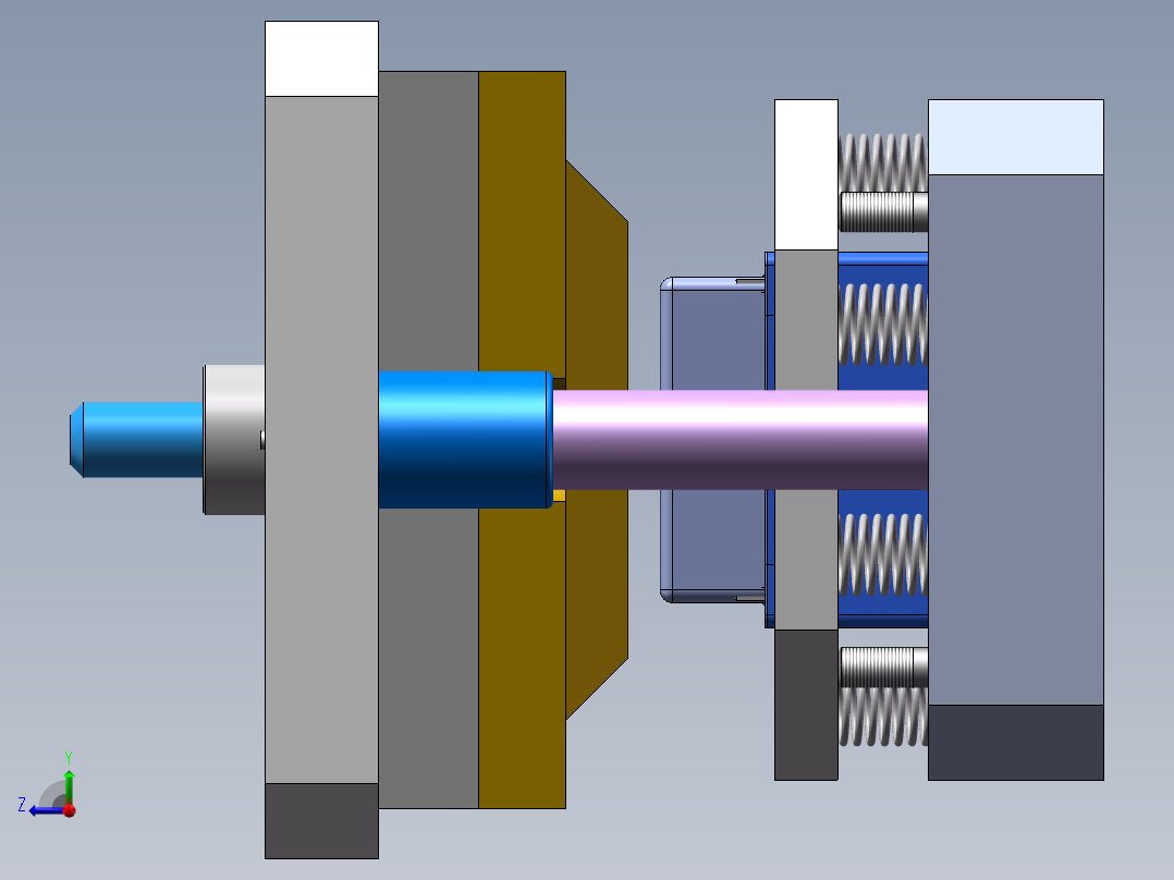 盒型工件垂直切边模具右视图