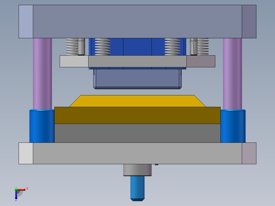 盒型工件垂直切边模具俯视图