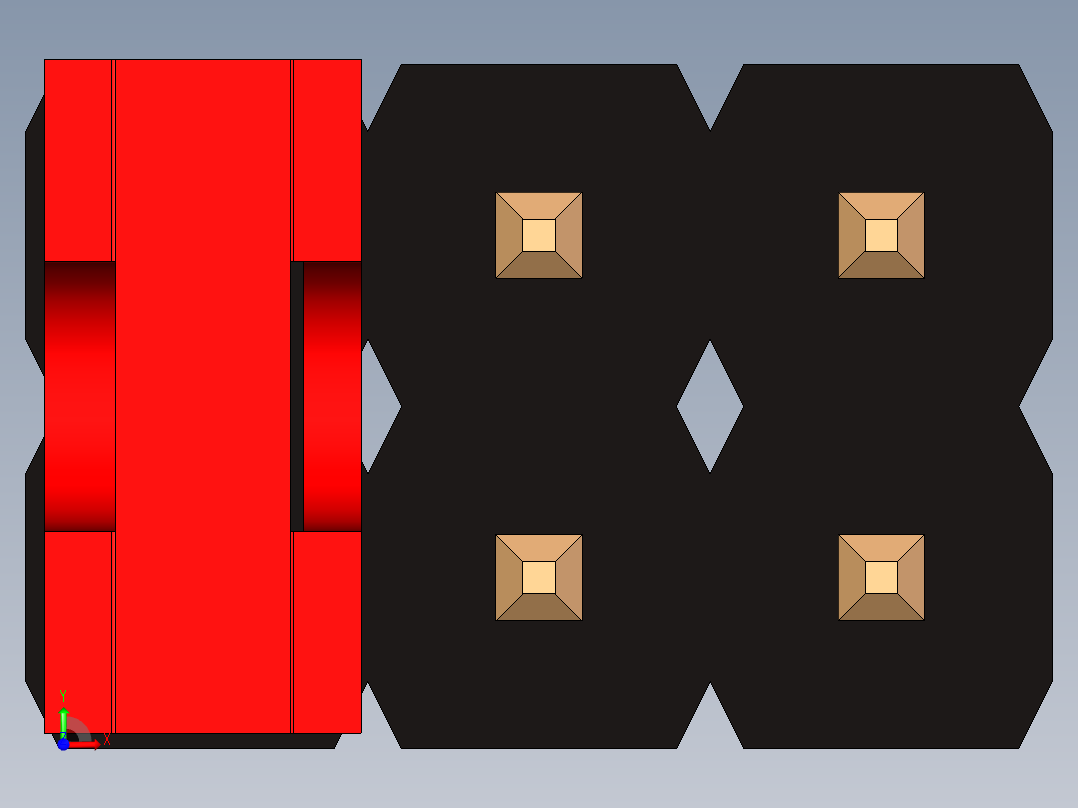 带跳线的排针-pinheader 2x3 and 1l jumper pullback前视图