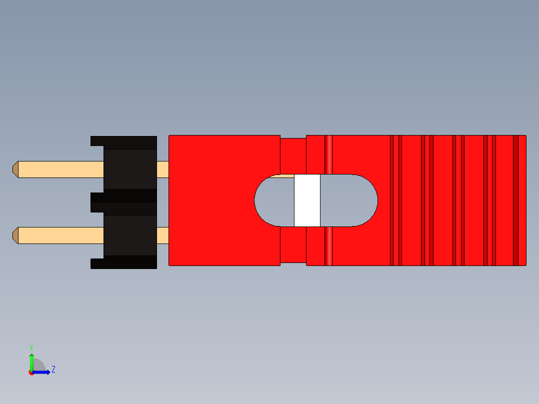带跳线的排针-pinheader 2x3 and 1l jumper pullback左视图
