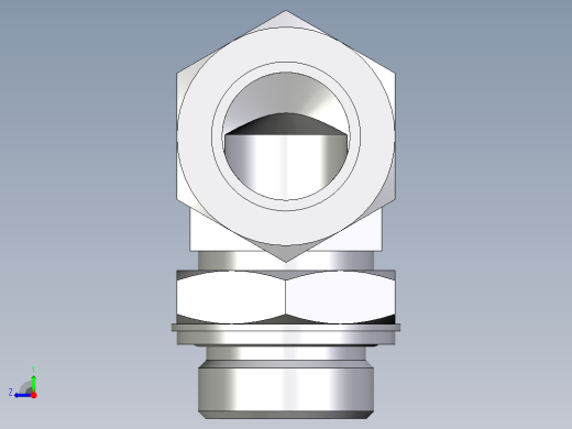 卡套式工业通用硬管接头EO_Adjustable_Locknut_elbow_WEE28LMCF右视缩略图