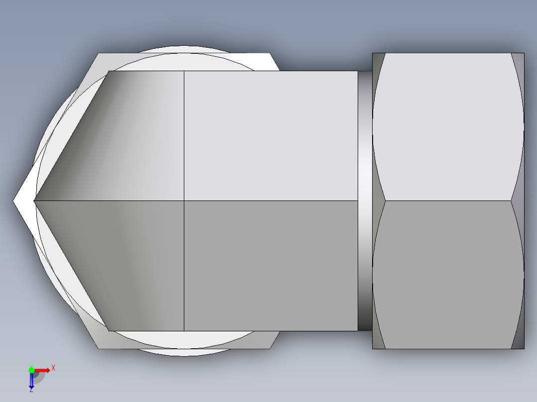 卡套式工业通用硬管接头EO_Adjustable_Locknut_elbow_WEE28LMCF俯视图