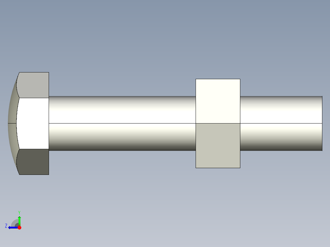 定位配件BJ732-3D多系列多零件图纸模型右视图
