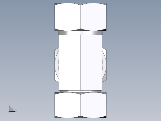 卡套式工业通用硬管接头EO_Swivel_nut_run_tee_EL38S71左视缩略图