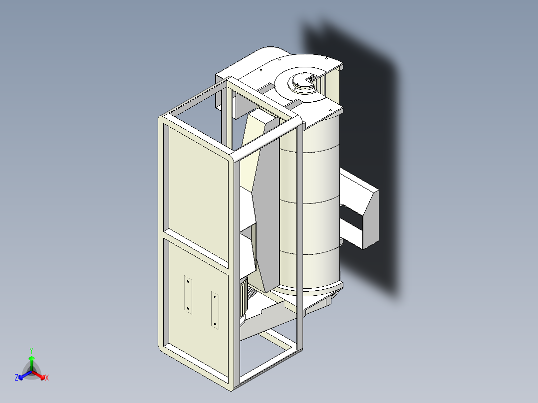 玉米脱粒机正等轴测图