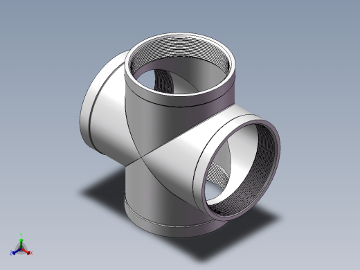 四通-等径内丝 DN100正等轴测缩略图