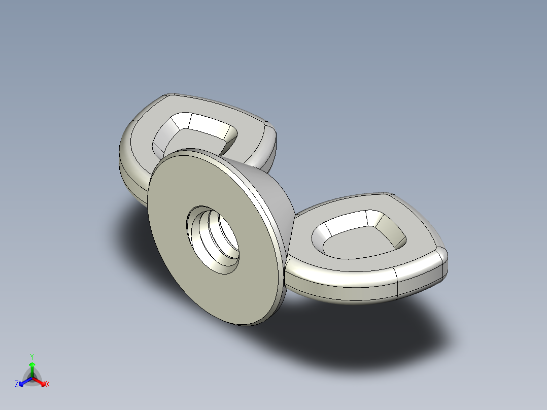 WING NUT 8-32 Thread size 27-64in Base Diameter.x_t正等轴测图