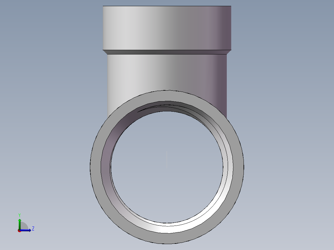 三通-异径 DN10-DN8左视图