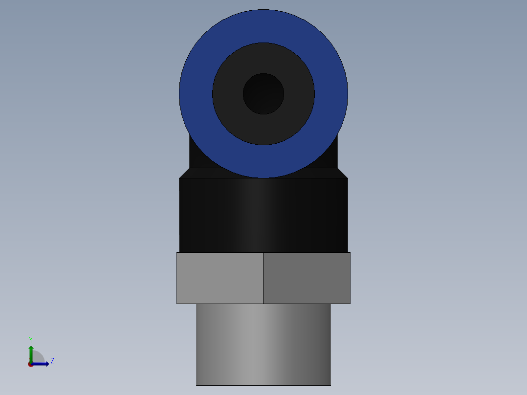 Ø10 x 1-4G COTOVELO 90° MACHO GIRAT. (C02471028)左视图