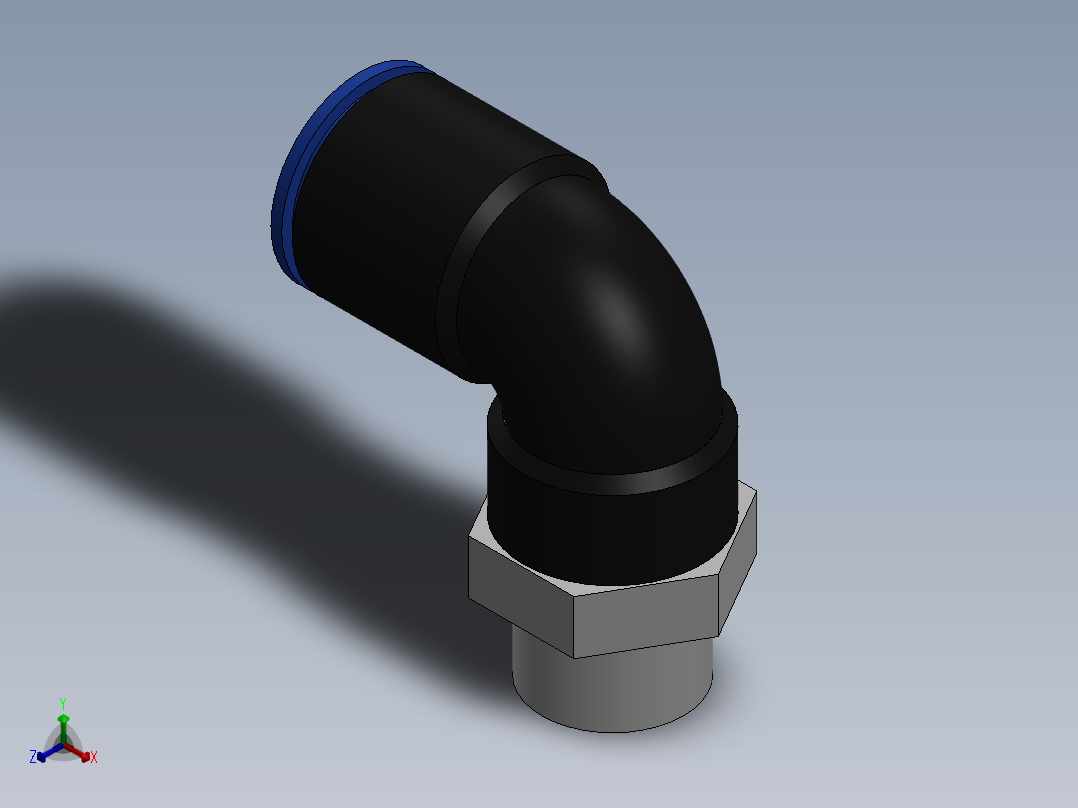 Ø10 x 1-4G COTOVELO 90° MACHO GIRAT. (C02471028)正等轴测图