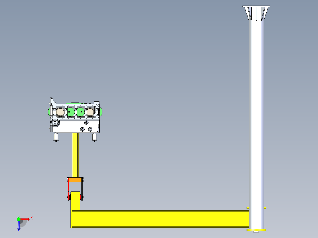 气缸吊臂数模3D图纸 IGS格式俯视图