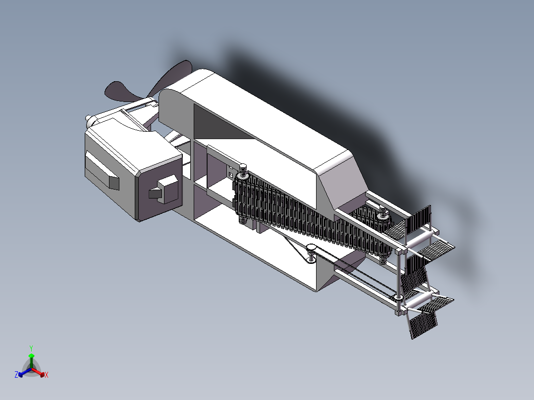水面垃圾清理船正等轴测图