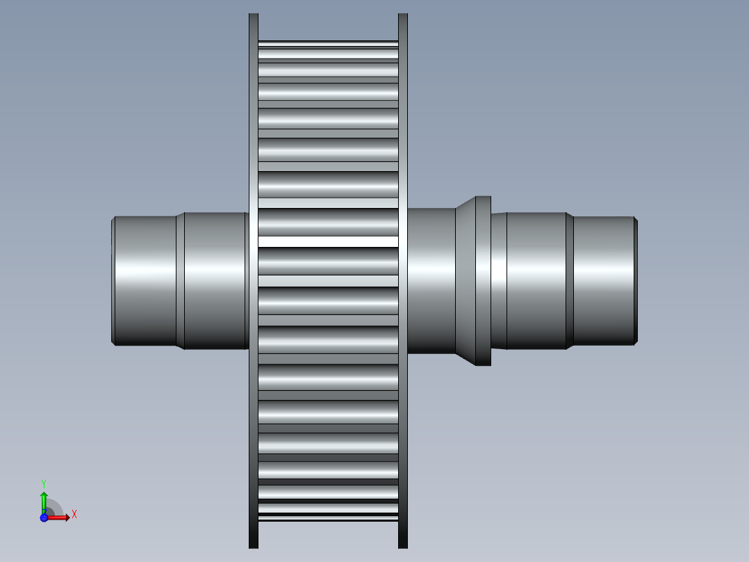 皮带驱动轴前视图