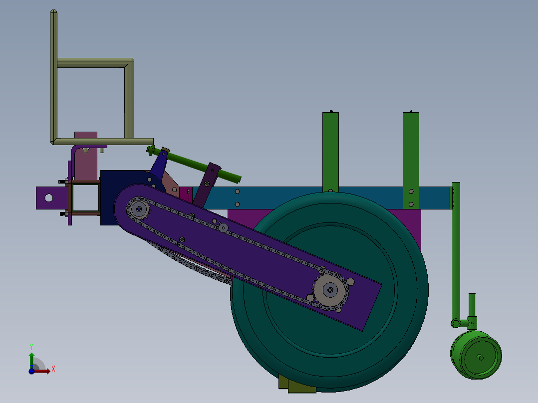 小型蔬菜移栽机的设计前视图