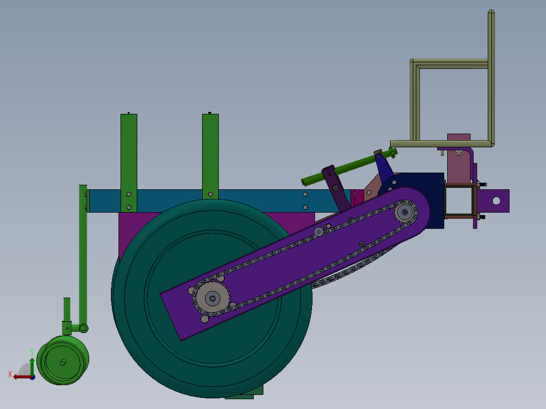 小型蔬菜移栽机的设计后视图