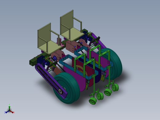小型蔬菜移栽机的设计正等轴测缩略图