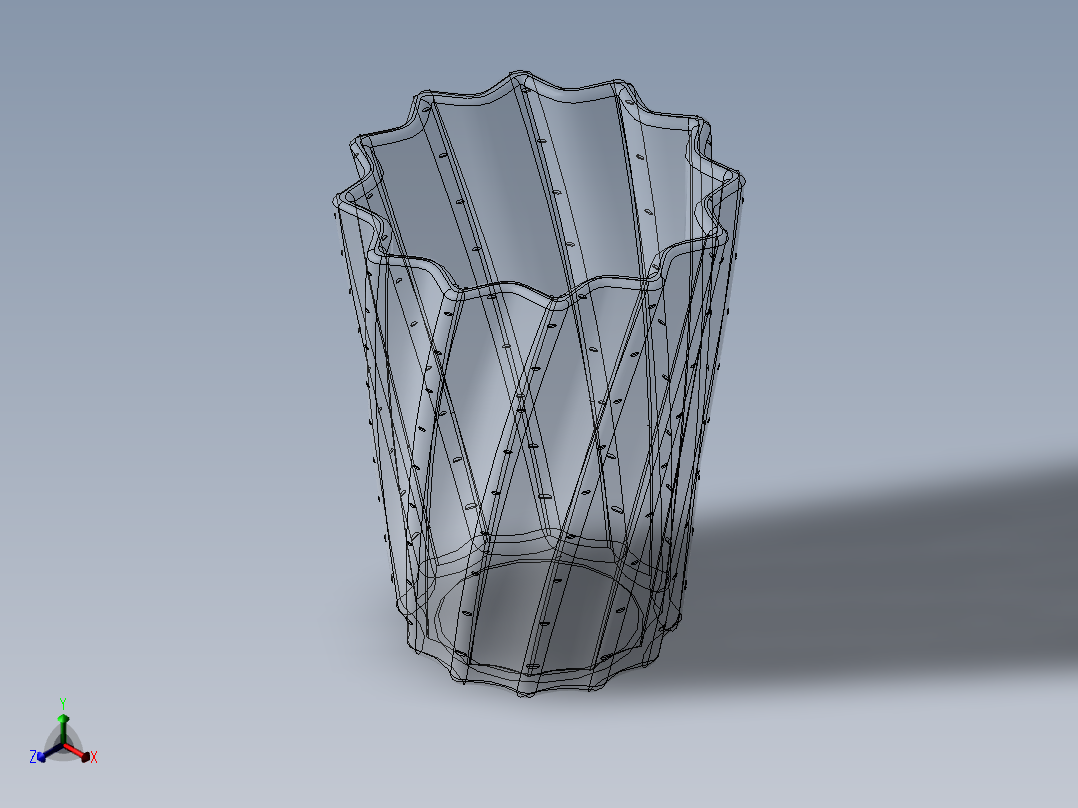 饮用玻璃杯正等轴测图