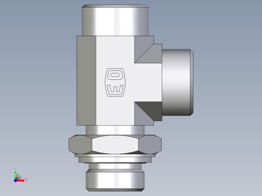 卡套式工业通用硬管接头EO_Adjustable_locknut_run_tee_LEE22LROMDCF前视缩略图