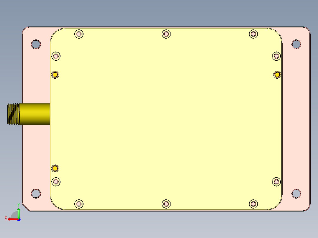 金属外壳铣外观面夹具模型后视图