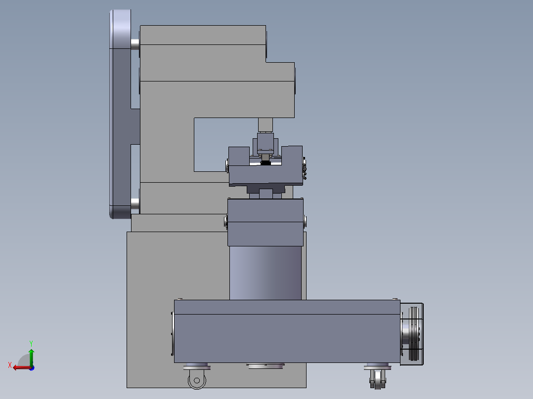 自动上下料冲床后视图