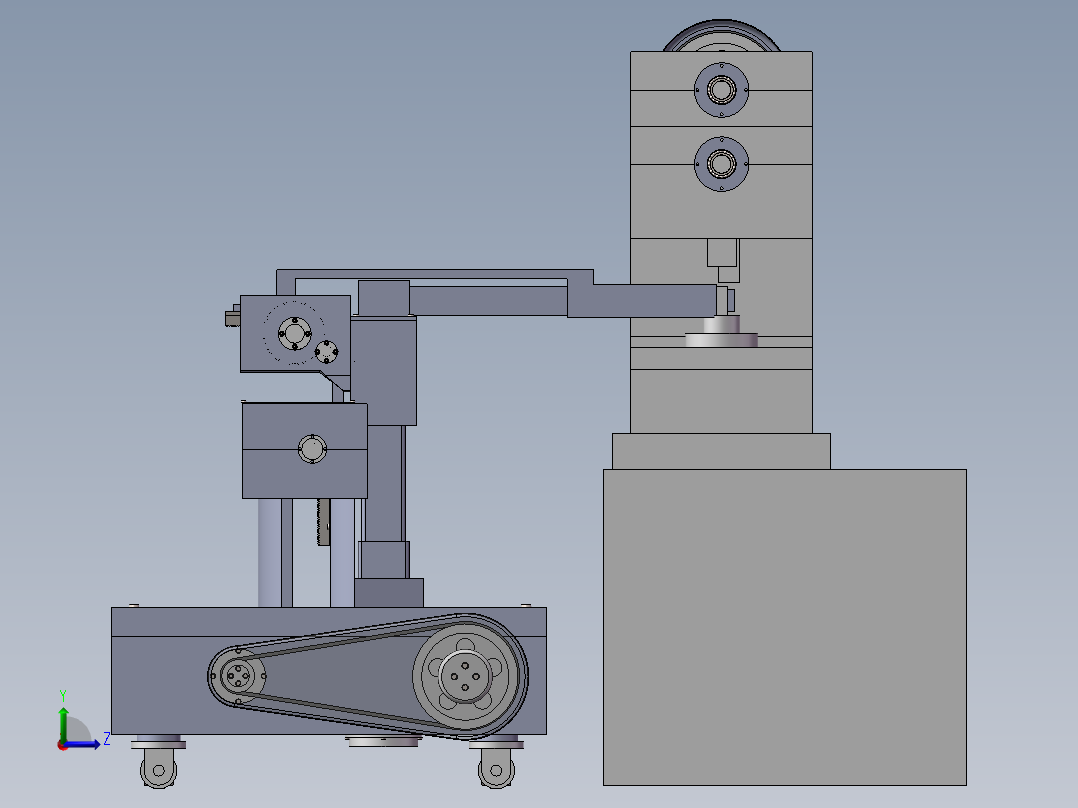 自动上下料冲床左视图