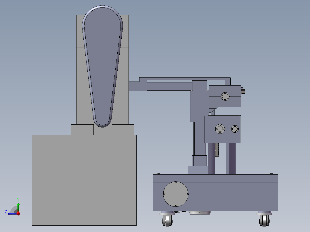 自动上下料冲床右视图
