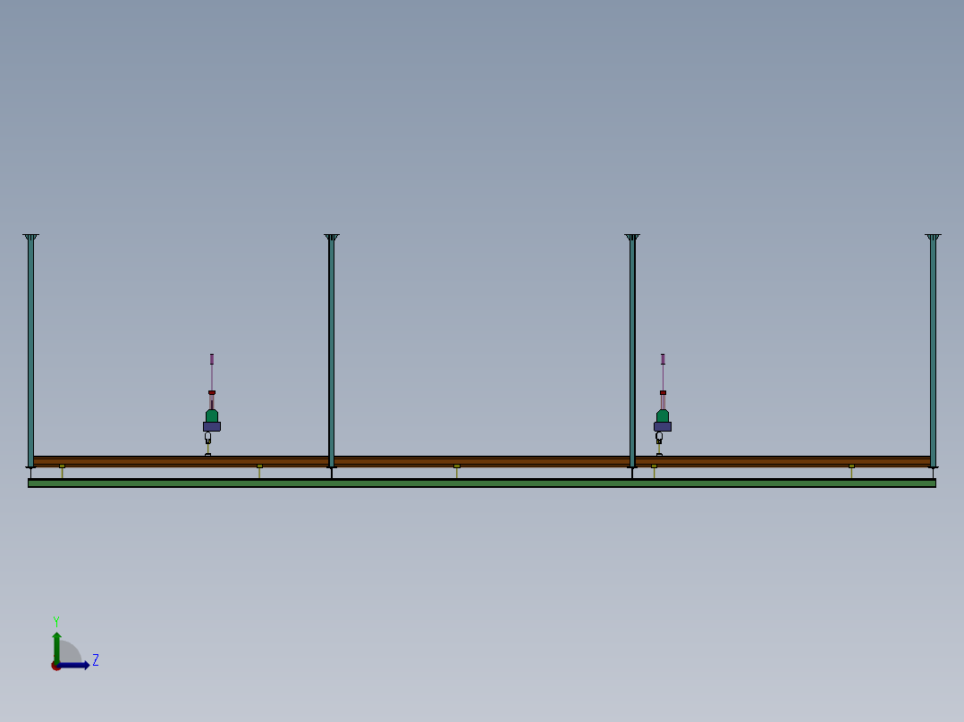 KBK悬挂输送线sw18可编辑左视图
