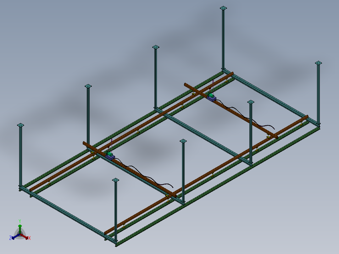 KBK悬挂输送线sw18可编辑正等轴测图