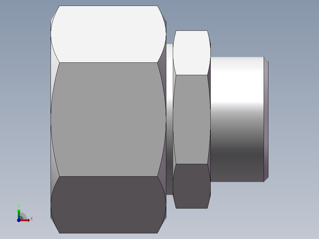 直通变径接头、2C-26-36前视图