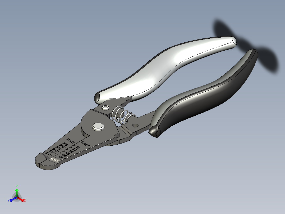 A0002776-Hakko CHP CSP-30-1-D 剥线钳正等轴测图