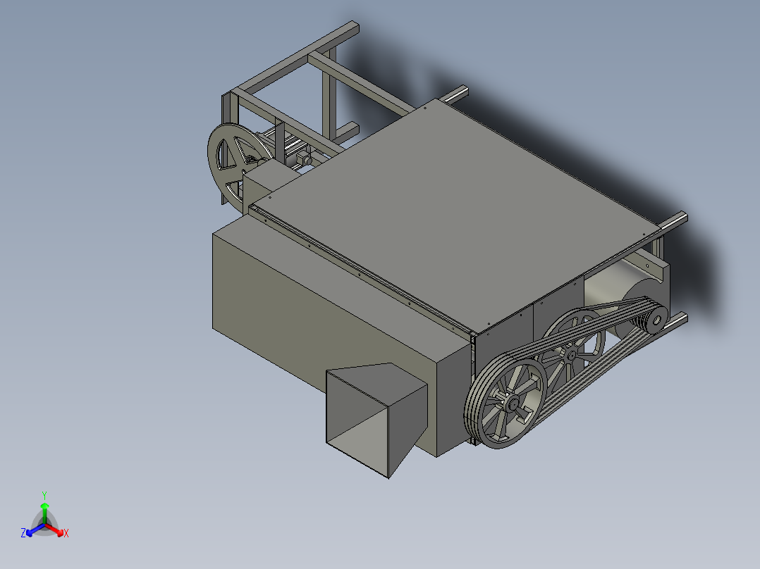 电动谷物打粒机正等轴测图