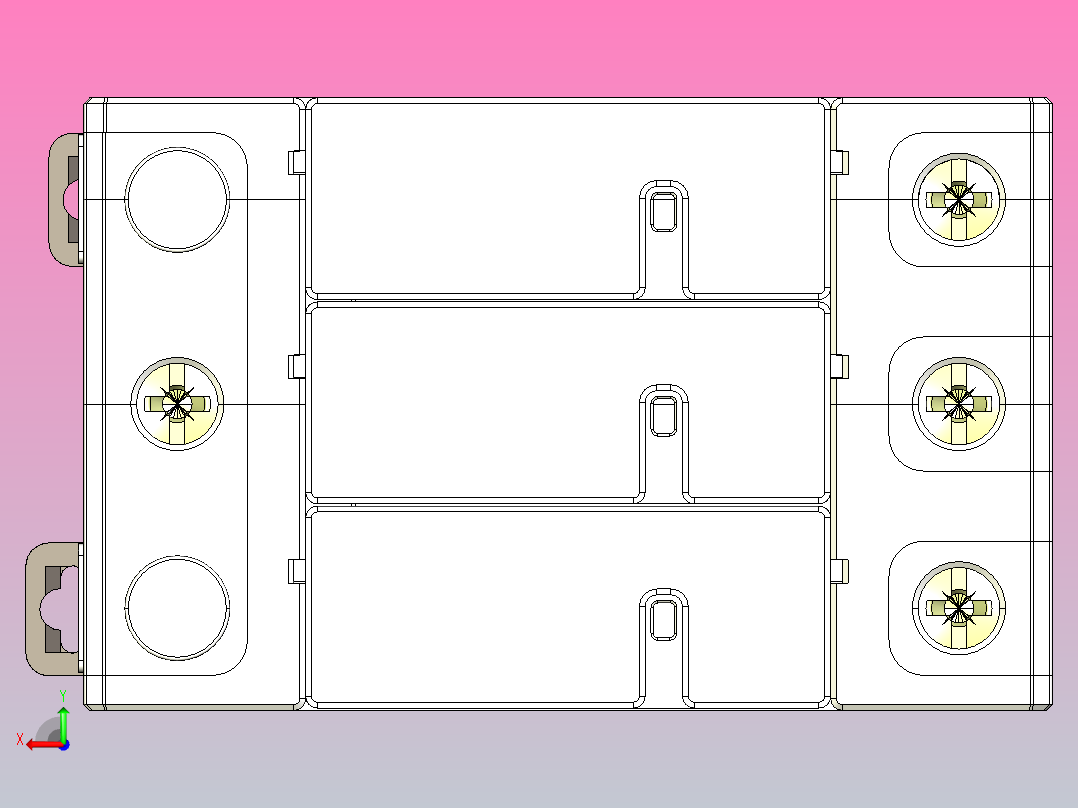 NU5-II 20-40-65 3P电涌保护器三维模型202307后视图