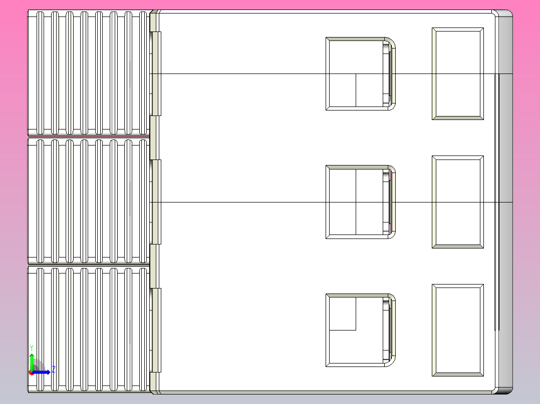 NU5-II 20-40-65 3P电涌保护器三维模型202307左视图