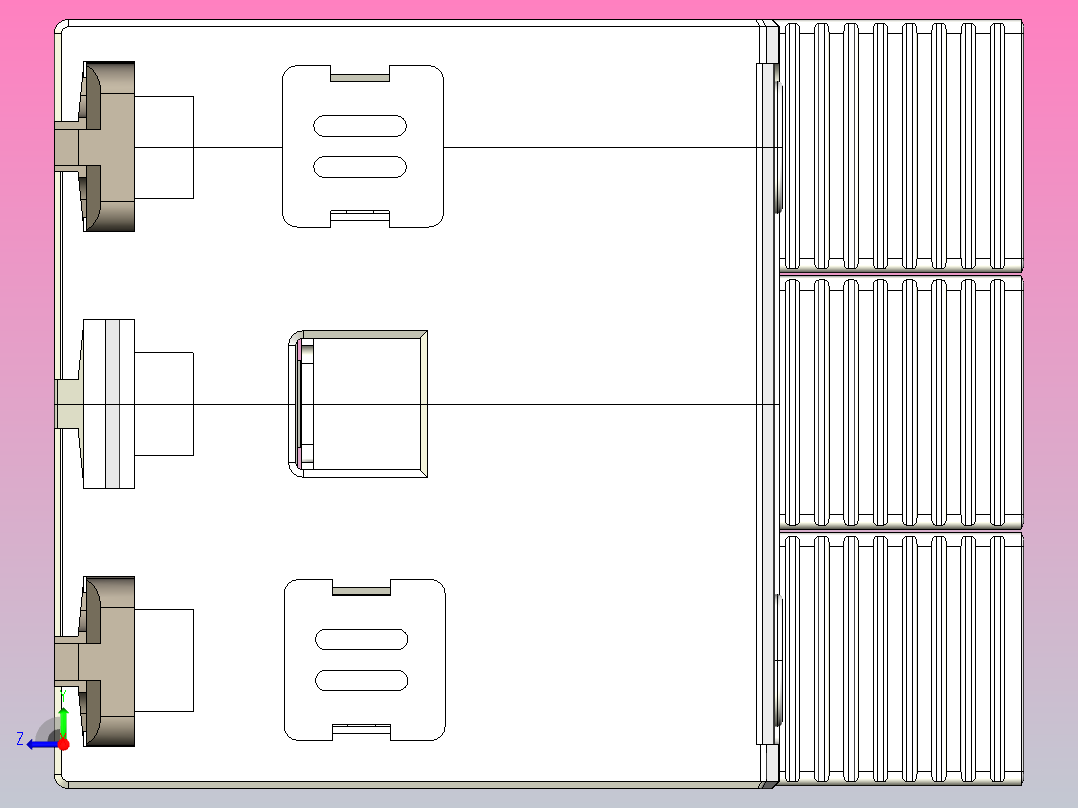 NU5-II 20-40-65 3P电涌保护器三维模型202307右视图
