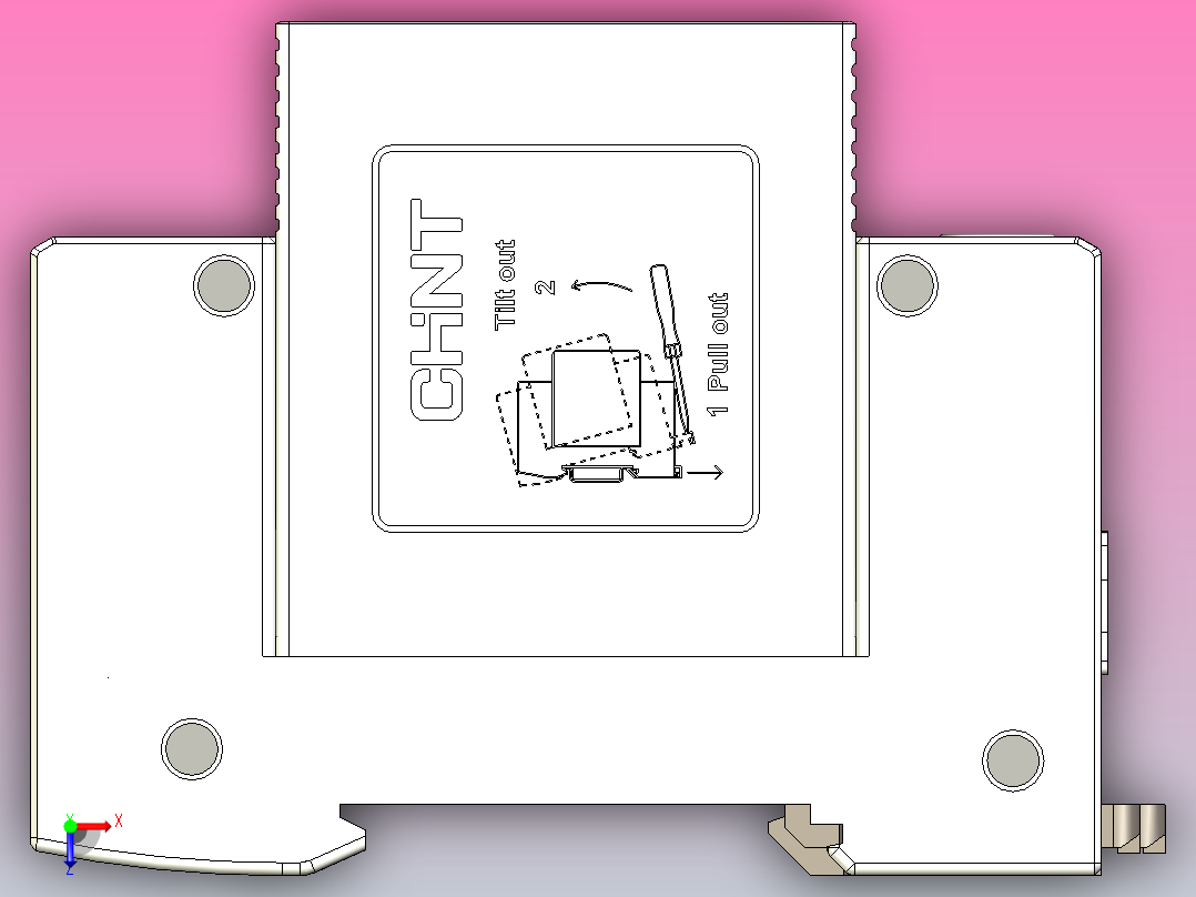 NU5-II 20-40-65 3P电涌保护器三维模型202307俯视图