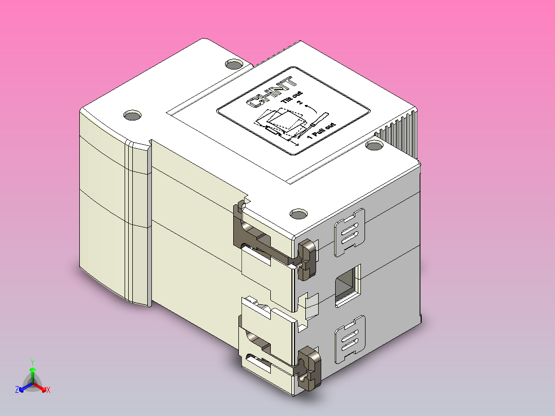 NU5-II 20-40-65 3P电涌保护器三维模型202307正等轴测图