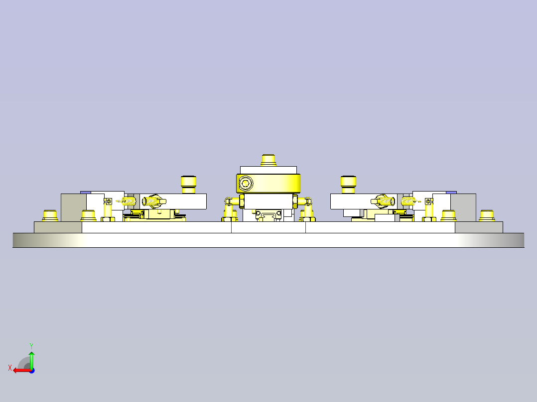 一款凸轮驱动式工件夹紧解除机构3D模型后视图