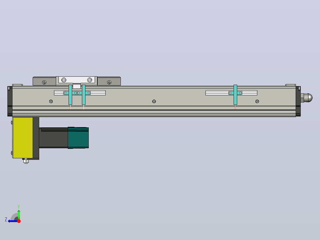 300毫米行程的线性机构和底部电机XNTD10-BM-300右视图