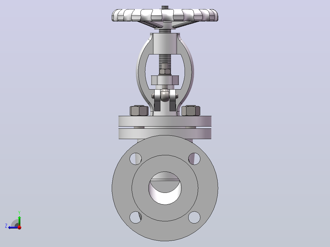 SolidWorks截止阀建模右视图