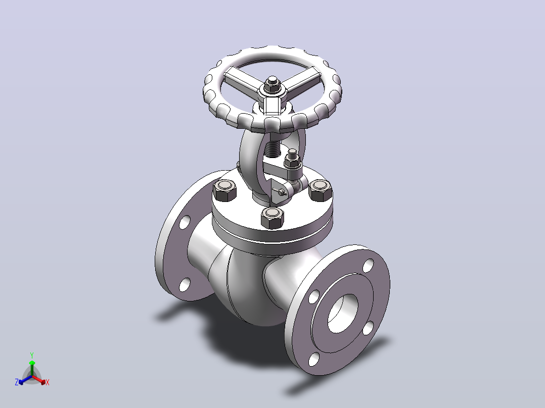 SolidWorks截止阀建模正等轴测图