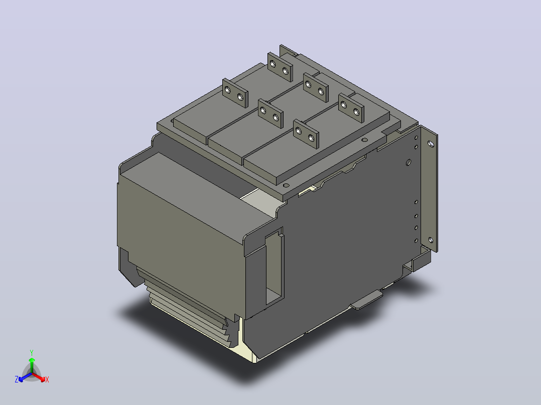 NXA16N_H04-06 3P抽屉式万能式断路器三维模型202212主视图