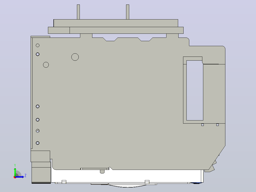 NXA16N_H04-06 3P抽屉式万能式断路器三维模型202212左视图