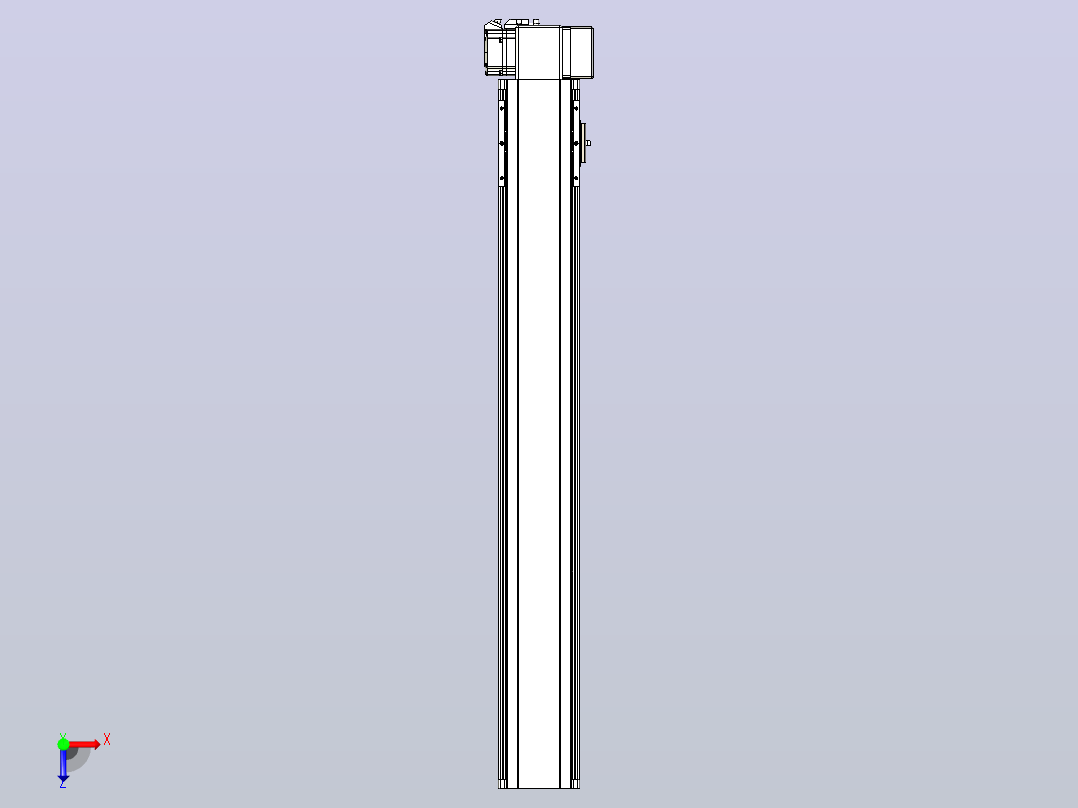 皮带直线轴半封闭可选导轨TPA-HNB-105D-90-L700-LP-Y-P20-N3俯视图